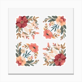 Floral Squares Canvas Print