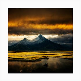 Sunset Over The Mountains Canvas Print