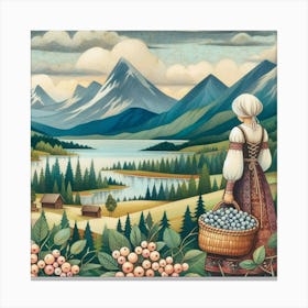 Scandinavian Art, Landscape 7 Canvas Print