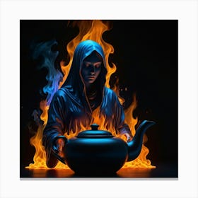 Witch On Fire Canvas Print