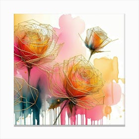 Abstract Roses Canvas Print