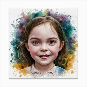 Girl With Blue Eyes 8 Canvas Print