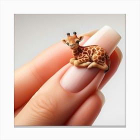 Giraffe Nail Art Canvas Print