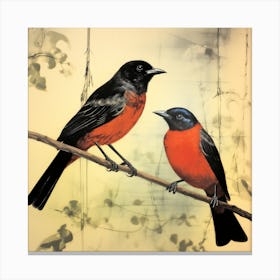 Singing Robin! Like A Tiny Red Lantern You Show Me The Way Through Dark Winter Canvas Print