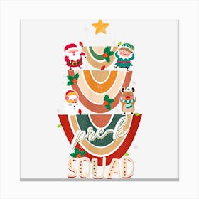 Funny Pre K Squad With Santa Reindeer Snowman Christmas Canvas Print