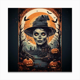 Halloween Witch Canvas Print