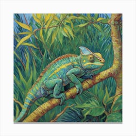 The Colorful Chameleon in its Element Canvas Print