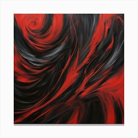 Abstract Red Black Painting Canvas Print