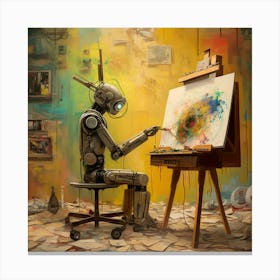 Robot Artist Canvas Print