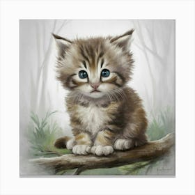 Kitten In The Woods Canvas Print