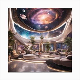 Futuristic Living Room 2 Canvas Print