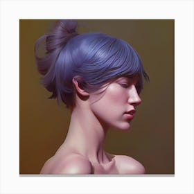 Girl With Blue Hair Canvas Print