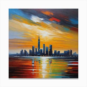 Sunset In Toronto Canvas Print