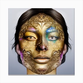 Golden Face Canvas Print