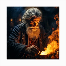 Wizard With Magic Wand Canvas Print