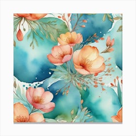 Watercolor Floral Pattern 5 Canvas Print