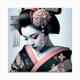 Japan Traditional Geisha Illustration By Ad 7 Canvas Print