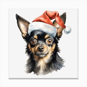 Chihuahua Santa Hat 1 Canvas Print