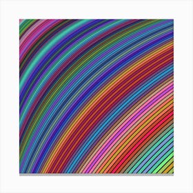Multicolored Stripe Curve Striped Background Canvas Print