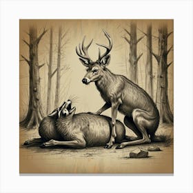 Deer In The Woods 20 Canvas Print