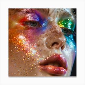 Rainbow Glitter Makeup Canvas Print