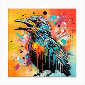 Kiwi Bird Splatter Canvas Print