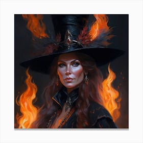 Witch On Fire 2 Canvas Print