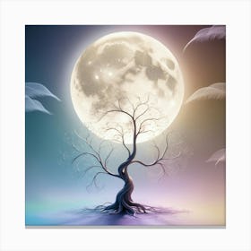 Full Moon Tree Canvas Print