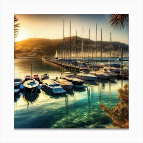 Sunset At The Marina 1 Canvas Print