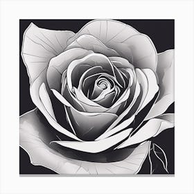 Black And White Rose 2 Canvas Print