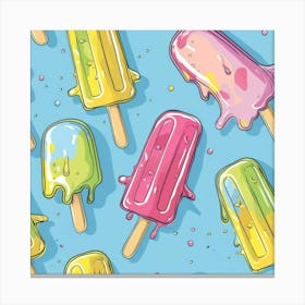 Seamless Pattern With Ice Cream 2 Canvas Print