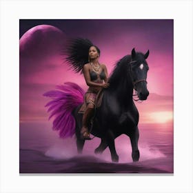 Queen on a horse Canvas Print