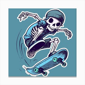 Skateboarder Skeleton Canvas Print