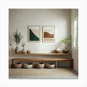 Room With A Bench 1 Canvas Print