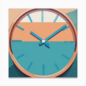 Flat Vector Illustration Of A Wall Clock (1) Canvas Print