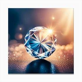 Diamond On A Black Background Canvas Print