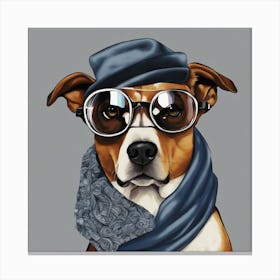 Dog In Glasses Canvas Print