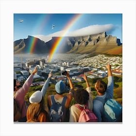 A Image Of A Beautiful Rainbow Over Cape Town 2 Canvas Print