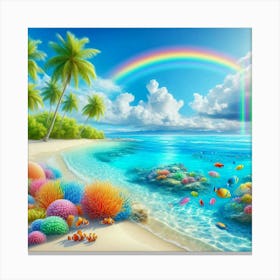 Rainbow Over The Ocean 3 Canvas Print