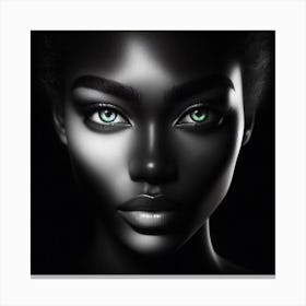 Black Woman With Green Eyes 22 Canvas Print