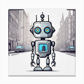 Robot On The Street 41 Canvas Print