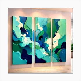 4K Blue and Green combination Art high quality Canvas Print