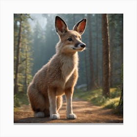 Fox In The Woods Canvas Print