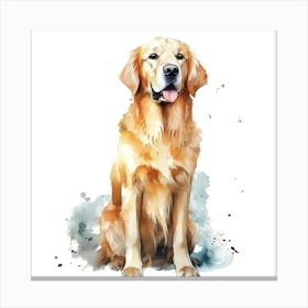 Golden Retriever Watercolor Painting 1 Canvas Print