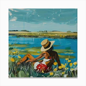Serene Solitude: Reflections by the Riverside Canvas Print