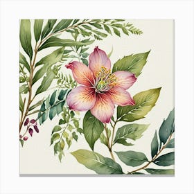 Watercolor Floral Pattern Canvas Print