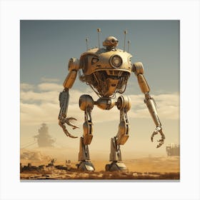 Robot In The Desert Canvas Print