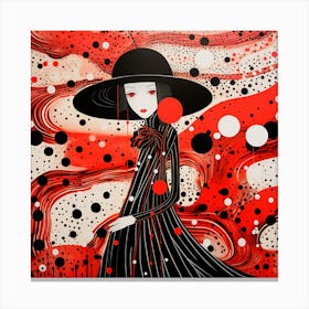 Girl In A Hat 5 Canvas Print