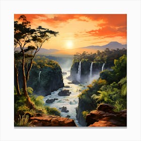 Sunset In The Jungle 2 Canvas Print
