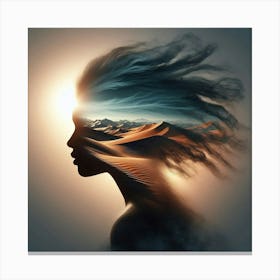 Portrait Of A Woman In The Desert 1 Canvas Print